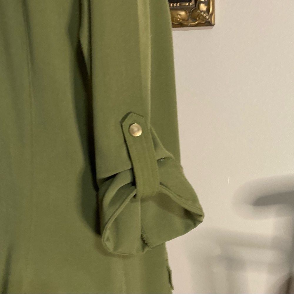 Sharagano Olive Green SHIRTDRESS - Picture 4 of 8